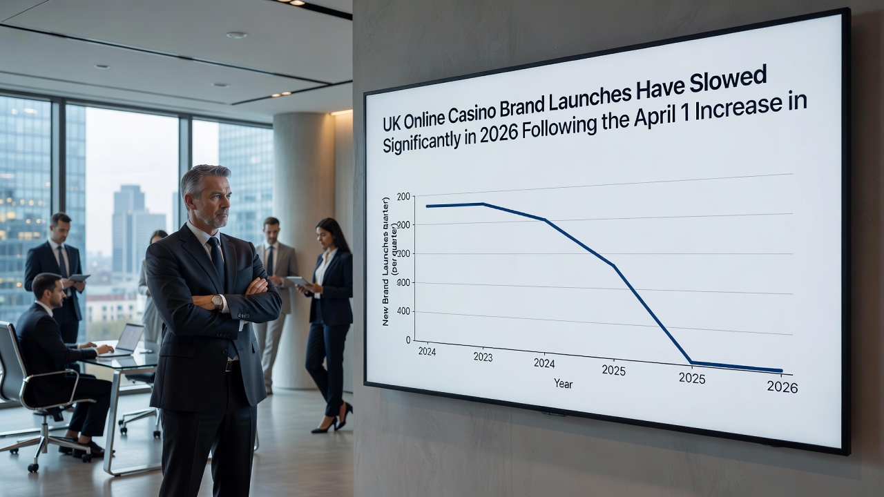 Chart illustrating UK gambling tax rates and casino launch statistics for 2026