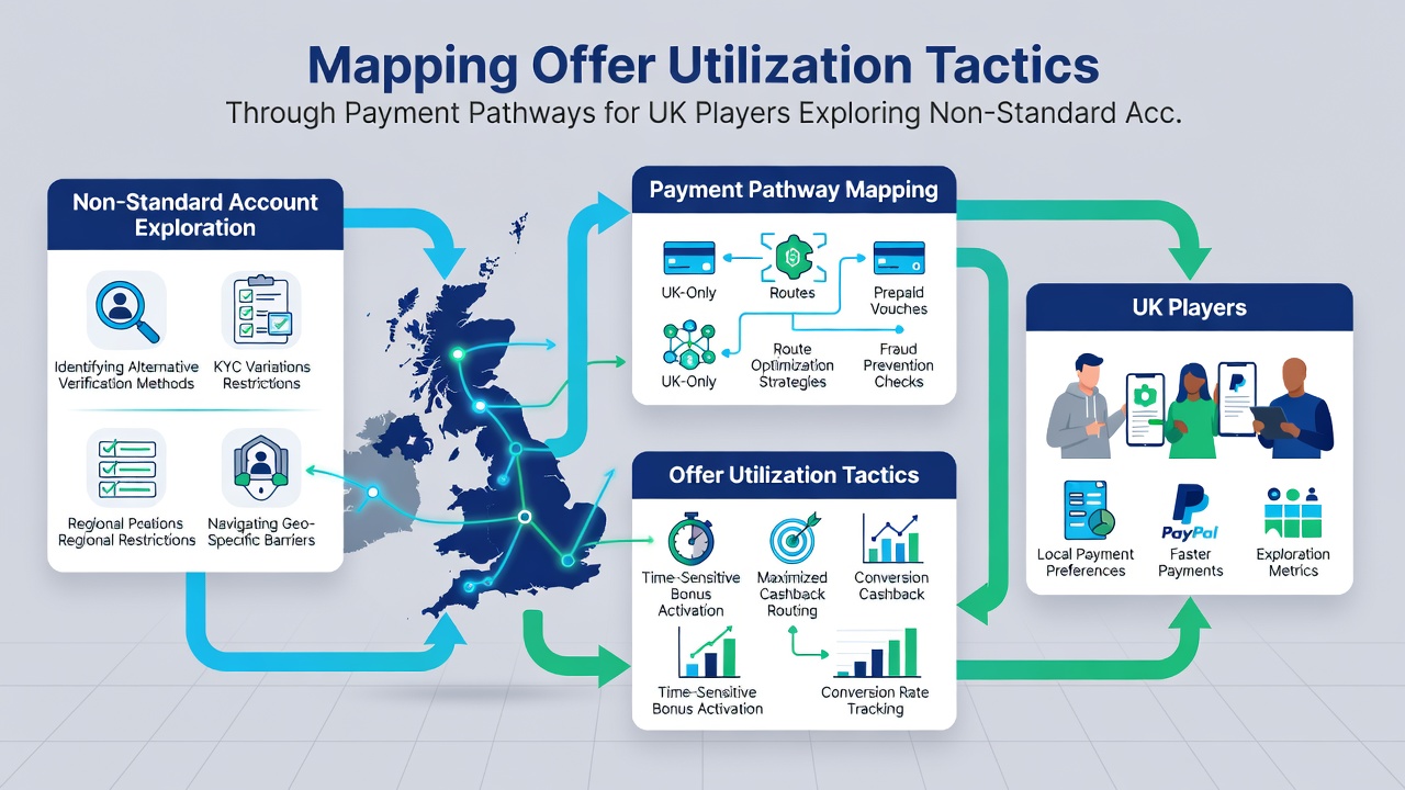 Infographic showing payment pathway flows for online gambling offers in the UK